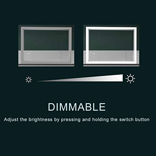 24" x 30" LED Bathroom Mirror LED Wall-Mounted Anti-Fog Mirror Bathroom Mirror with Lights LED Vanity Mirror Dimmable Lighted Bathroom Mirror