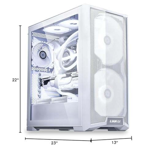 LIAN LI LANCOOL 215 E-ATX PC Case, RGB Gaming Computer Case Features High Airflow with 2x200mm ARGB Fans & 1x120mm Fan Pre-Installed and Mesh Front Panel, Tempered Glass Mid-Tower Chassis (Black)