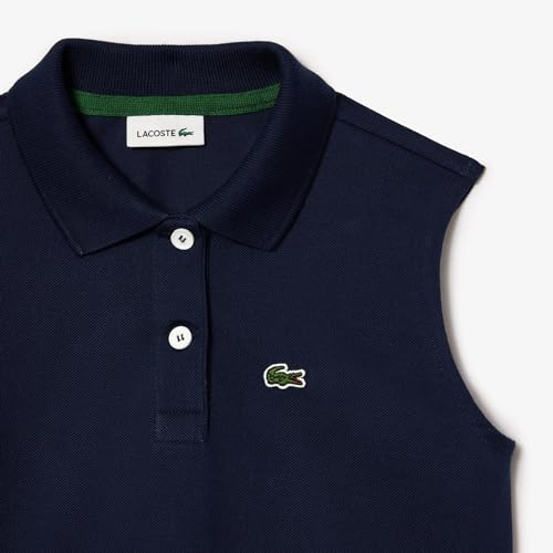 Lacoste Girl's Sleeveless Cropped Polo Shirt, Flour, 4Yr