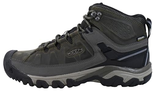 KEEN Men's Targhee 3 Mid Height Waterproof Hiking Boots, Black Olive/Golden Brown, 11.5 Wide