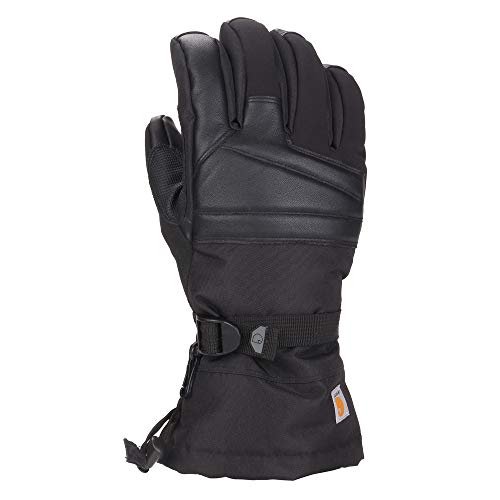 Carhartt mens Snap Insulated Work Cold Weather Gloves, Black, Small US