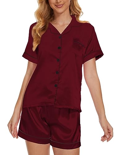 VENTELAN Women's Pajama Set Plus Size Super-Soft Short & Long Sleeve Top With Pants Two-piece Pjs Set,XL Champagne