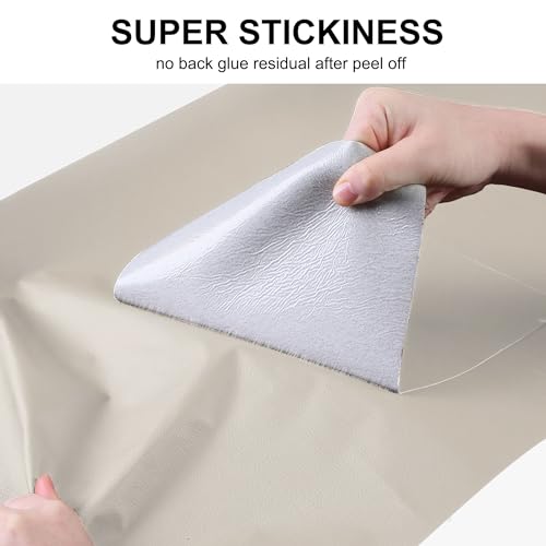 YAFLC Leather Repair Patch for Furniture, 40" x 16" Self Adhesive Leather Repair Kit Vinyl Repair Tape for Car Seat Sofa Jackets Couches Chair Khaki
