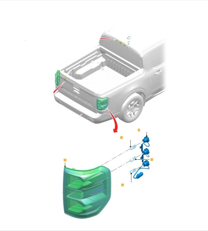 Ford 21-23 Maverick RH Passenger Halogen Tail Lamp Assembly NZ6Z13404A