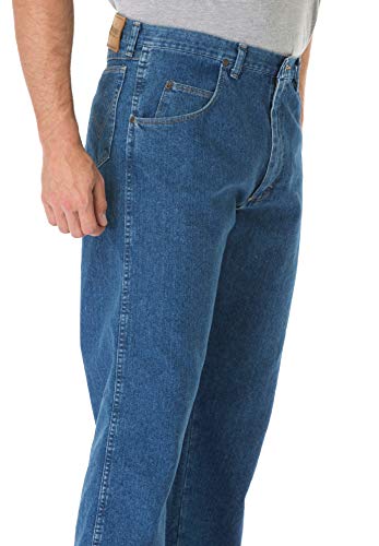 Wrangler mens Trail Trekker Relaxed Fit jeans, Stonewashed, 44W x 30L US