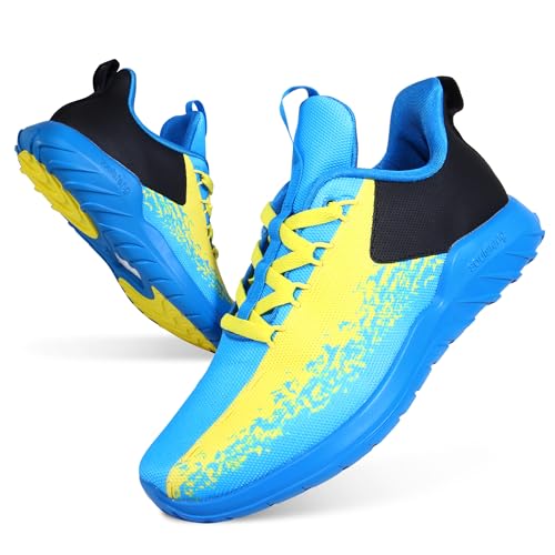 Soulsfeng Autism Awareness Shoes Women Workout Running Shoe Fashion Jigsaw Puzzle Blue Non Slip Sports Walking Tennis Gym Fitness Sneakers Size 6.5