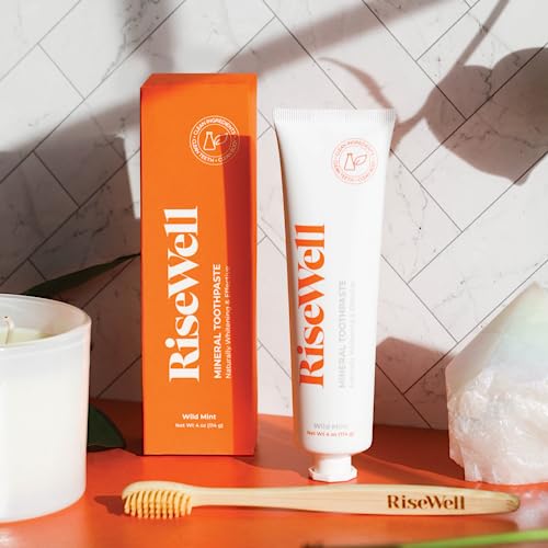 RiseWell Mineral Toothpaste - Natural Toothpaste with Hydroxyapatite - No Added Fluoride, Natural Remineralizing Toothpaste Without SLS - Made by Dentists Toothpaste, Wild Mint 4 Oz