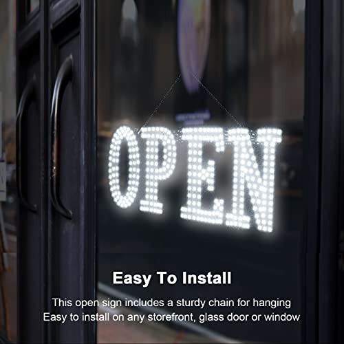 30"x10" Large LED Open Signs for Business, Unique Design Super Bright Open Sign with Hanging Installation, High Visibility Open Sign for Stores Bar Hotel Retail Shops Window Salon Restaurant Office