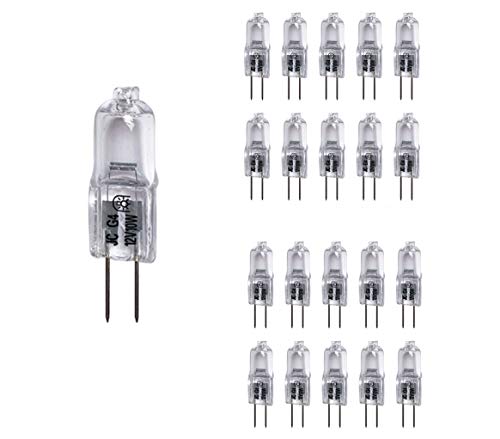 Vstar Q20/G4/CL/12V,10 Watt,T3 JC Type,12 Volt,Clear,G4 Bi-pin Base,Halogen Light Bulb(20 Pack)