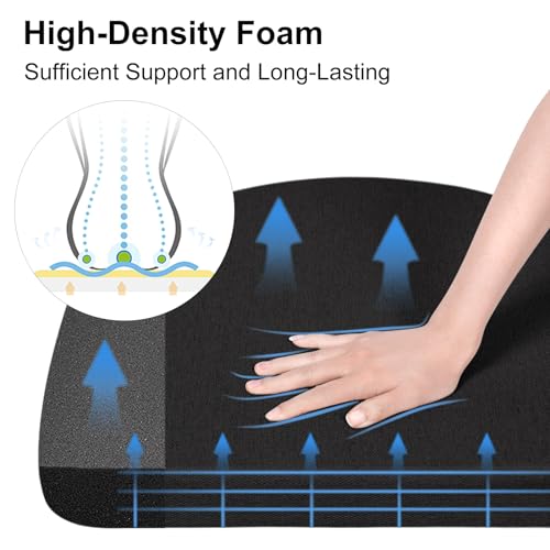 Shinnwa Chair Cushion with Ties for Dining Chairs [17 x 16.5 Inches] Non Slip Kitchen Dining Chair Pad and Seat Cushion with Machine Washable Cover Set of 4 - Teal