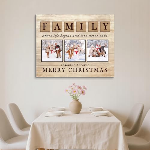 GagetElec Personalized Canvas Print with Photo - Custom Wall Art Decor, Christmas Gift for Family & Mom Gift from Son & Daughter