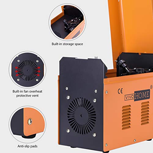 VIVOHOME MIG Welder 130 Flux Core Wire Automatic Feed Welding Machine Portable No Gas 110V DIY Home Welder w/Free Mask Black