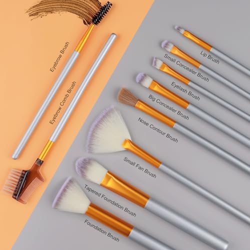 VANDER Makeup Brushes, 24pcs Premium Synthetic Makeup Brush Set for Foundation, Professional Eyeshadow, Eyeliner, Concealer Make up Brush Kit (Without Makeup Bag) Champagne