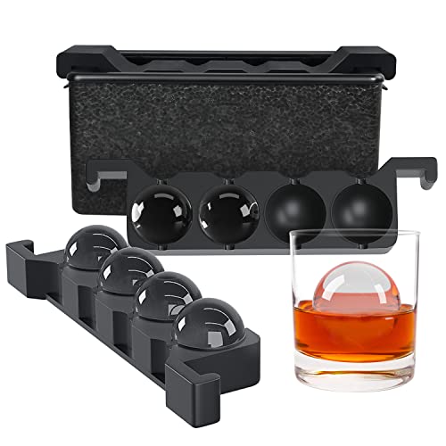 TINANA Ice Sphere Cube Maker, 2 Inch Crystal Clear prepare 8 Large Round Balls, for Cocktail, Whiskey & Bourbon Drinks, Gifts for Men