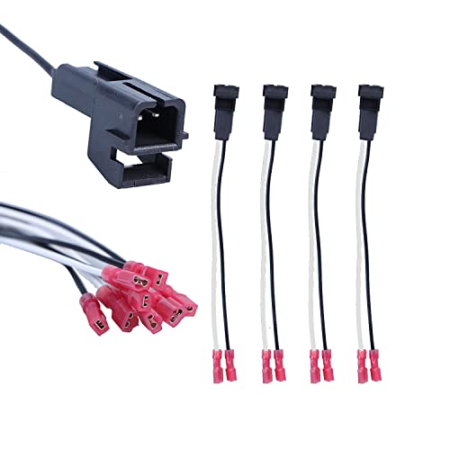 4 Pack Speaker Harness Replacement for GM Motors Buick Cadillac Chevy Oldsmobile Front Rear Door Speaker Wiring Harness Adapter 72-4568 - Door Speaker Replacement