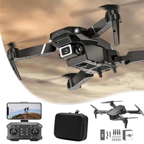 Generic Drone with Camera, 1080P HD RC Drone WiFi FPV Foldable Drone, 3 Flight Speed, Altitude Hold, Headless Mode, RC Quadcopter for Beginners Adults, Kids Toy Lightning Deals Of Today