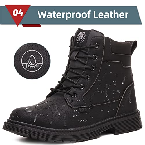 ANGRYRAM Steel Toe Boots for Men Comfortable Waterproof Construction Work Boots for Men Slip Resistant Lightweight Safety Shoes Botas de Trabajo Seguridad para Hombre