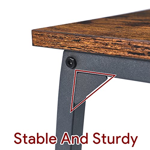 LAKEMID C Shaped End Table Set of 2, Side Table for Couch, Small Sofa Table with Metal Frame, Couch Table for Small Spaces, TV Tray Table for Living Room Bedroom (Black)