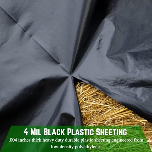 Farm Plastic Supply - Black Plastic Sheeting - 4 mil - (3' x 100') - Black Plastic Tarp, Polyethylene Vapor Barrier Plastic Sheeting, Black Painters Tarp, Roll of Heavy Duty Plastic