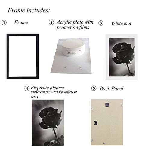 FUNTRESS 11x14 Pictures Frame Display 10.5x13.5 Collages for Wall Hanging Diamond Painting Family Living Room Wooden Photo Frames with Mats (1, 11x14 Black)