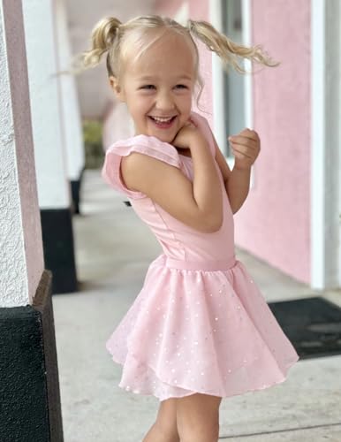 Zaclotre Toddler Girls Ballet Outfit Sparkly Ballerina Dress with Ruffle Skirt Black Ballet Dance Leotards Combo Size 3-4 Years