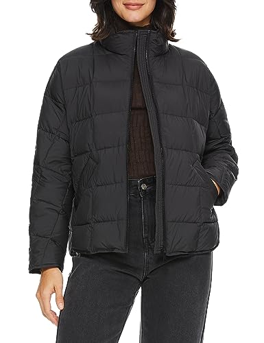 Orolay Women's Cropped Puffer Jacket Quilted Lightweight Oversized Down Coat Zip Up Spring Short Padded Outwear Khaki Small