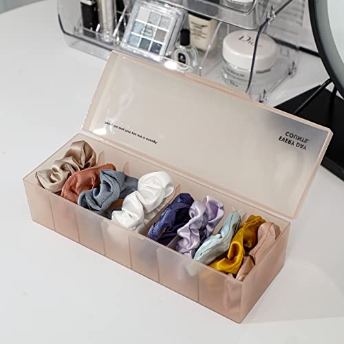 Yesesion Plastic Cable Organizer Box with Lid and 7 Compartment, Large Cord Management Storage Case, Electronics Accessories Organizer for Home Office Desk, Drawer, Phone Charger, Wires (White)