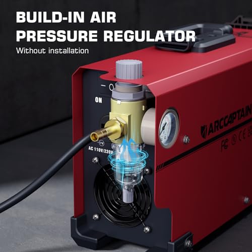 ARCCAPTAIN Plasma Cutter, [Large LED Display] 50Amps Cutter Machine with 110/220V Dual Voltage DC Inverter IGBT 1/2 Inch Clean Cut Post Flow and 2T/4T, for Beginners DIY