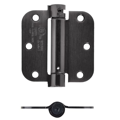 Amazon Basics Self-Closing Door Hinge, 3.5 Inch x 3.5 Inch, 1 Piece, Oil Rubbed Bronze