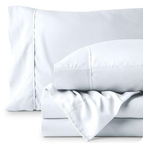 Bare Home Hotel Luxury Twin XL Sheet Set, Extra Soft - 4 Piece Set - Deep Pockets - Easy Fit - Cooling & Breathable - Wrinkle, Fade, Stain Resistant - Set Includes 4 Pillowcases (Twin XL, Burgundy)