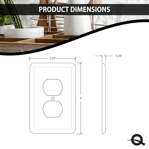 Questech Outlet Cover, Single Duplex Wall Plate 1-Gang Switch Plate Standard Size Electrical Outlet Receptacle Cover, Decorative Tumbled Texture, Gray, 3 Pack