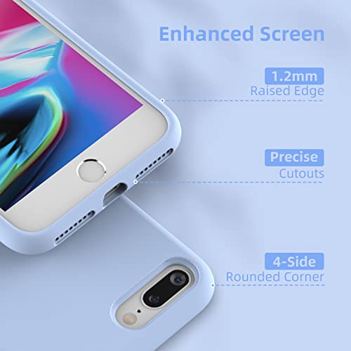 K TOMOTO Compatible with iPhone 8 Plus/iPhone 7 Plus Case (5.5"), [Drop Protection] [Anti-Scratch] Shockproof Liquid Silicone Anti-Fingerprint Cover with Microfiber Lining Phone Case, Clove Purple