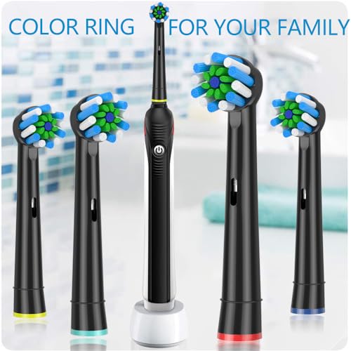 Schallcare Replacement Brush Heads Fit for Braun Oral b, Compatible with Oral-B Pro 1000/2000/3000/5000/6000 Smart and Genius Electric Toothbrush, 12 Pcs, Black