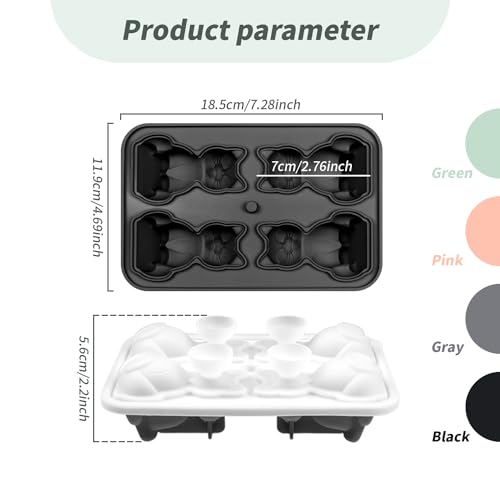3D Kitten Ice Cube Tray,BPA-Free Ice Cube Molds,Multifunctional Chocolate Mold Great for Jelly, Candy, Whiskey, coffee,soda,Kitchen Accessaries (Black)