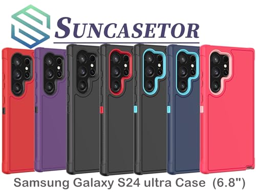 Probeetle for Samsung S24 Ultra Case,Galxay S24 Ultra Case with HD Screen Protector [3 Layer] Shock Proof Protective Full Body Drop Protection Phone Case for Galaxy S24 Ultra 5GCase(Black)