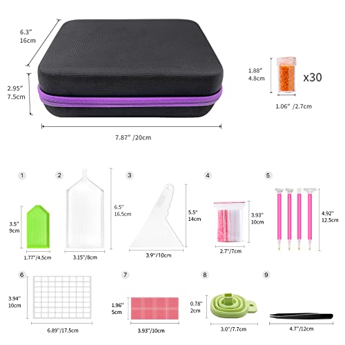 ARTDOT Diamond Painting Storage Containers, 30 Slots Diamond Painting Accessories Shockproof Jars for Jewelry Beads Rings Charms Glitter Rhinestones