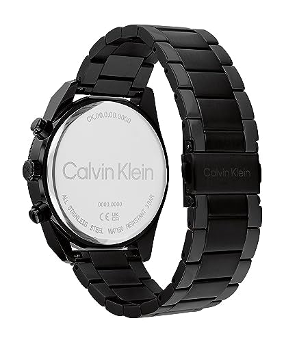 Calvin Klein Men's Everyday Elegance Watch - Black Steel Case, Link Bracelet Multi-Function (Model: 25200359)