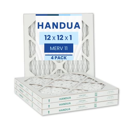 Handua 18x24x1 Air Filter MERV 13, Plated Furnace AC Air Replacement Filter, 4 Pack (Actual Size: 17.75" x 23.75" x 0.75")