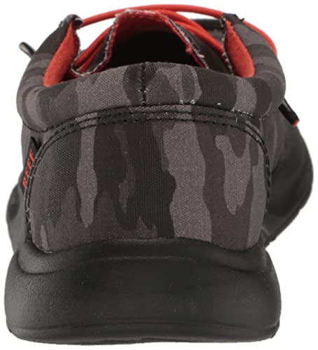 Reef Boy's Kids Cushion Coast Sneaker, Black Camo/Red, 2 Big