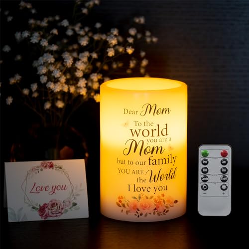 HN HAIINAA Gifts for Mom from Daughter Son, Funny Birthday Gifts for Mom, Mother's Day Christmas Gifts for Mom Real Wax Flameless Candles Gifts (6" x 4")