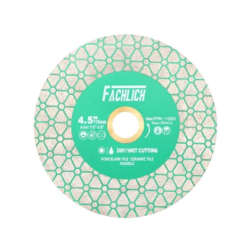 FACHLICH Diamond Tile Saw Blade 4-1/2" 115mm Cut Off Wheel for Cutting and Grinding Porcelain Ceramic Tile Marble Artificial Stone