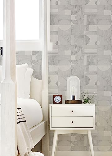 NuWallpaper Silver Margo Geometric Peel & Stick Wallpaper