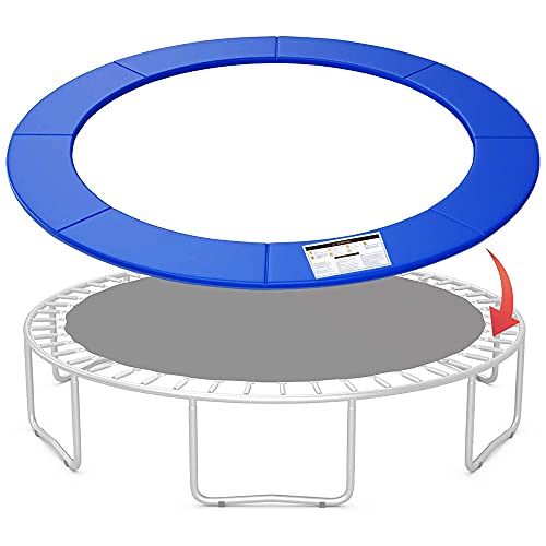 Trampoline Replacement Pad Safety Spring Cover, No Holes for Pole, Universal Fits for 10ft Frames, Waterproof Trampoline Accessories Spring Pad Blue