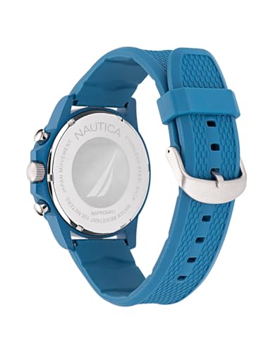 Nautica Men's Light Blue Wheat PU Fiber Strap Watch (Model: NAPNOS4S1)