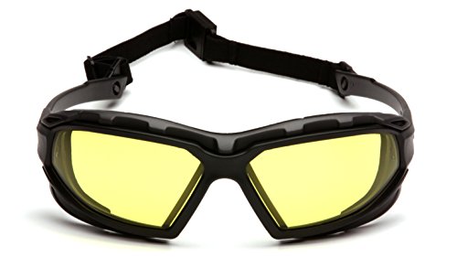 Pyramex Safety Highlander XP Eyewear, Black/Gray Frame, Amber Anti-Fog Lens