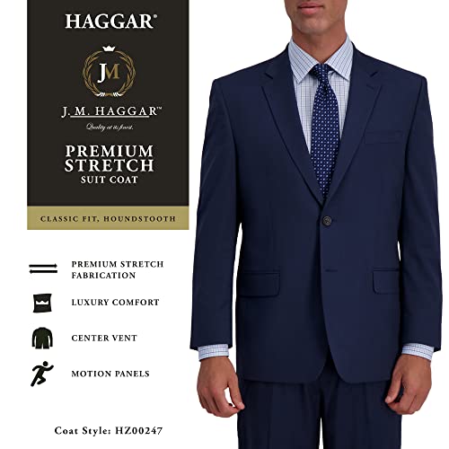 J.M. Haggar Men's Premium Stretch Classic Fit Suit Separate Coat-Regular and Big Sizes, Navy Blue, 48 Extra Tall