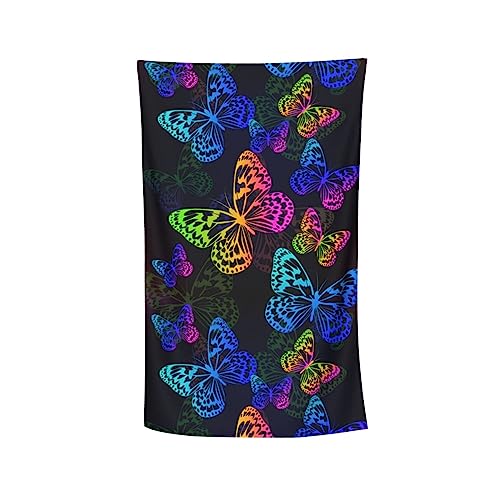 VOOHDDY Butterfly Flying Beach Towel Large Soft Absorbent Microfiber Quick Dry Oversized Bath Towels for Bathroom Women Men Pool Camping Travel Swimming Picnic Sports