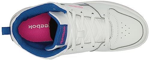 Reebok Girls Royal Prime Mid 2.0 Sneaker, White/Electric Cobalt/Laser Pink, 11 Little Kid