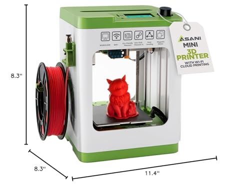 Fully Assembled Mini 3D Printer for Kids and Beginners - Complete Starter Kit with Auto Leveling 3D Printing Machine, 10M PLA Filament, and SD Card - WiFi 3D Home Printer for MAC, Windows, and Linux