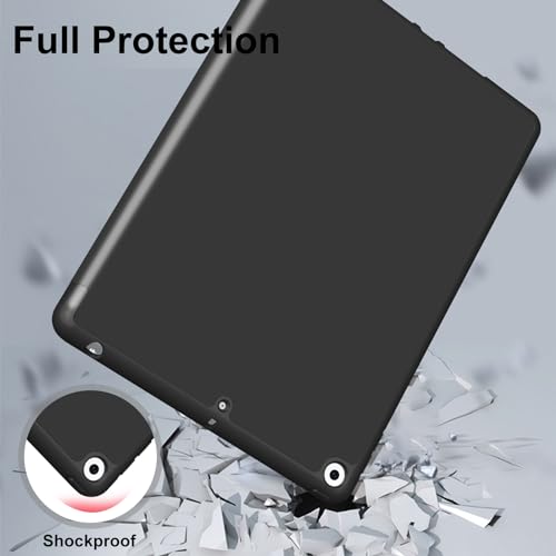 JKSML Case for iPad 6/5 9.7 Inch, Case with Pencil Holder for iPad 6th/5th Generation 2018/2017, Soft Protective Case, Auto Wake/Sleep, Black